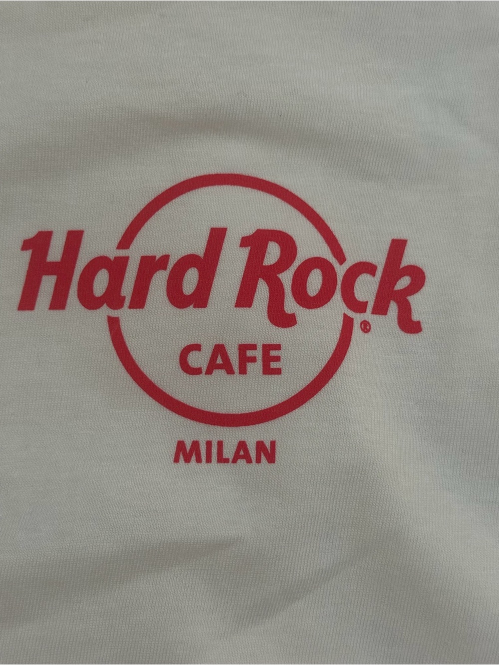 Hard Rock Cafe White Tee with Red Logo - Milan Graphic